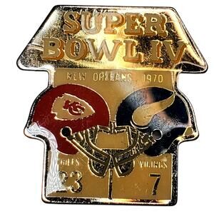 Kansas City KC Chiefs Super Bowl Pin NFL Vikings IV [4] Starline Collector Rare